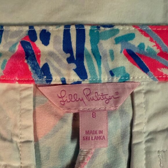 Lilly Pulitzer Hazelle Stretch Shorts 8 Cosmic Coral Cracked Up EUC - Picture 8 of 14